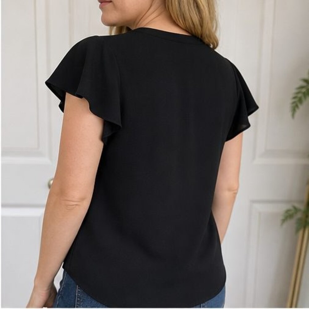 Black Ruffle Blouse - Picture 3 of 6